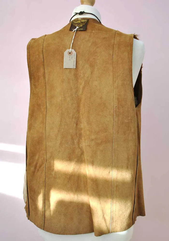 1960s Vintage Deerskin Leather Gilet • Suede Vest • Hippie
