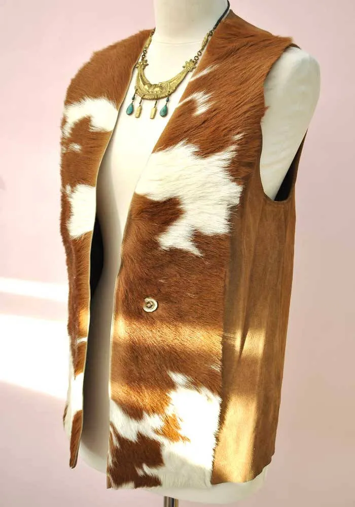 1960s Vintage Deerskin Leather Gilet • Suede Vest • Hippie
