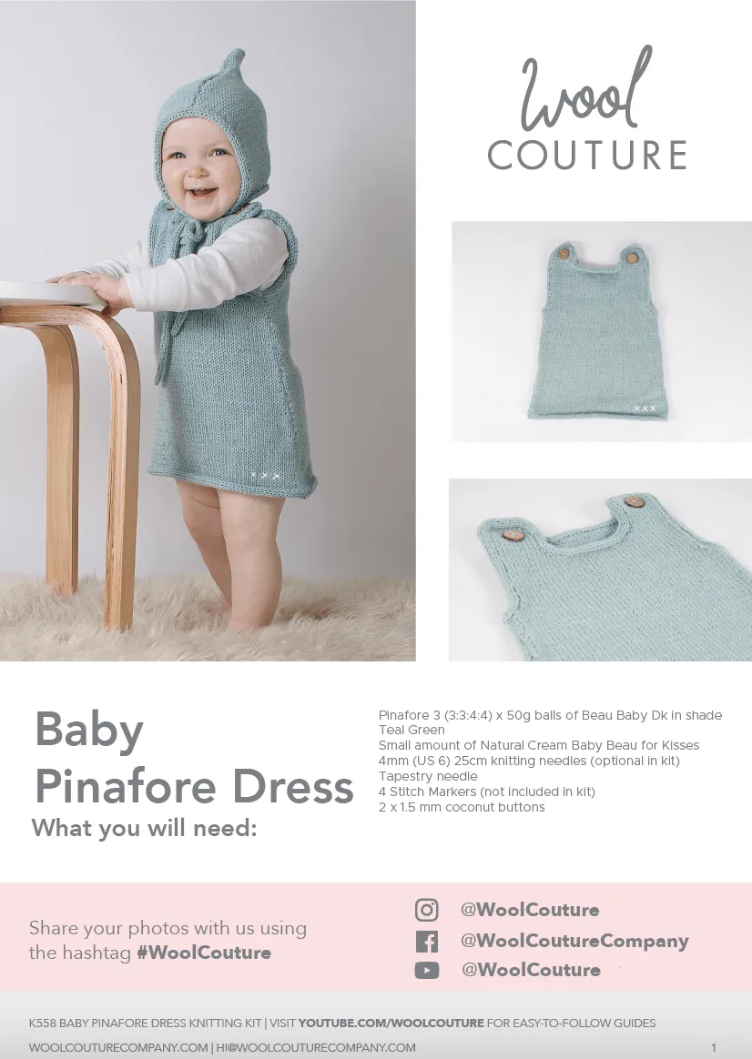 Baby Knitting PDF Pattern - Pinafore
