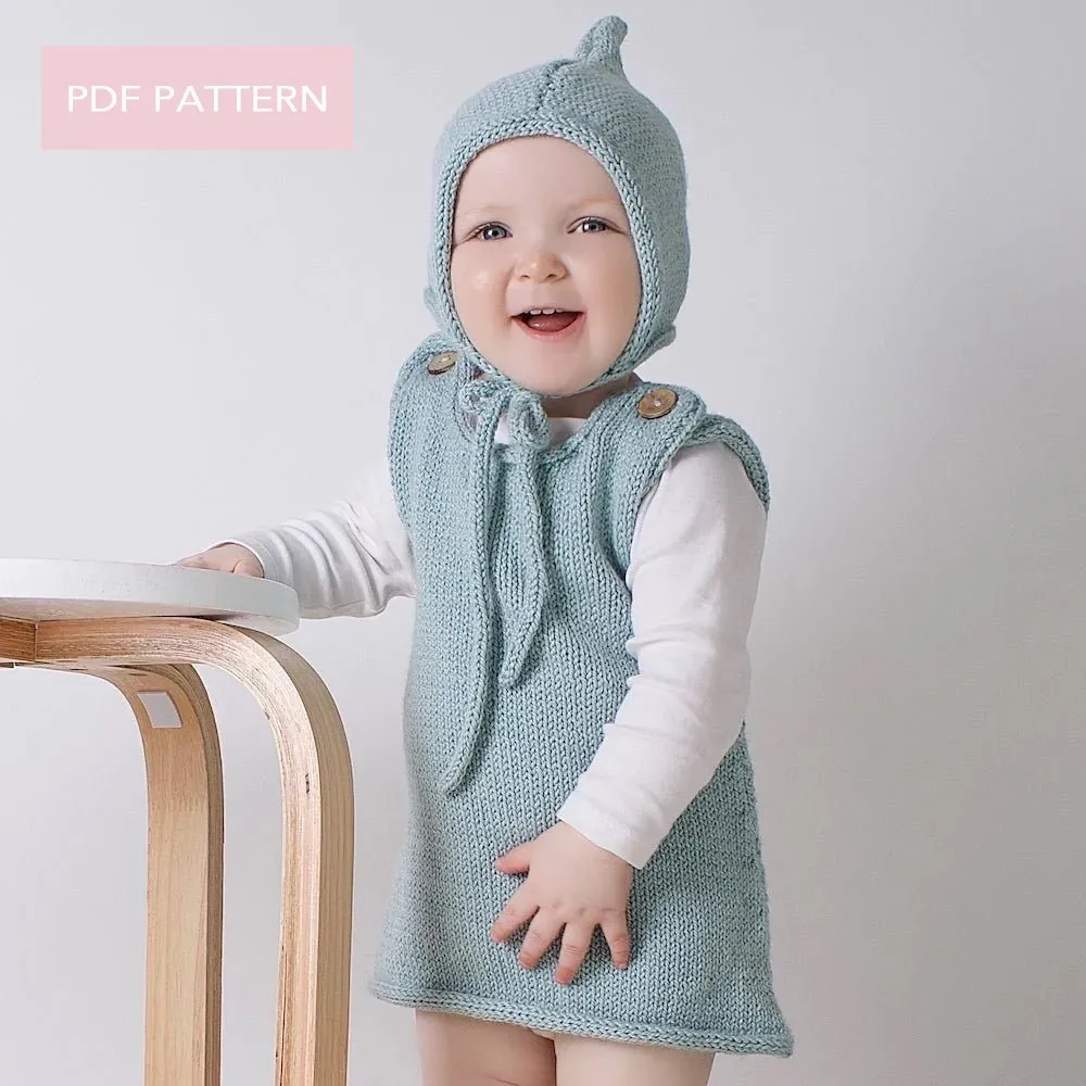 Baby Knitting PDF Pattern - Pinafore