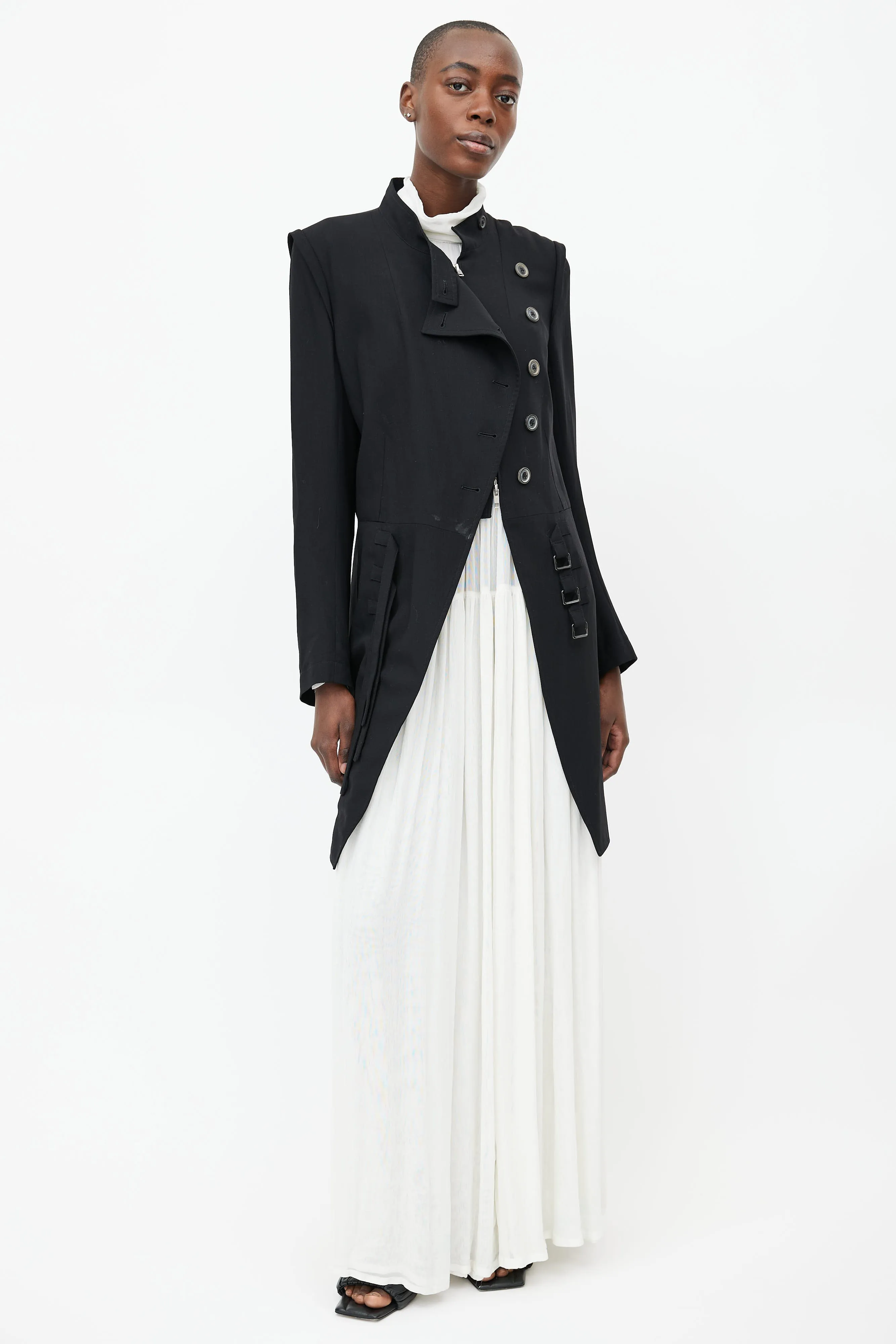 Black Wool Buckle Jacket