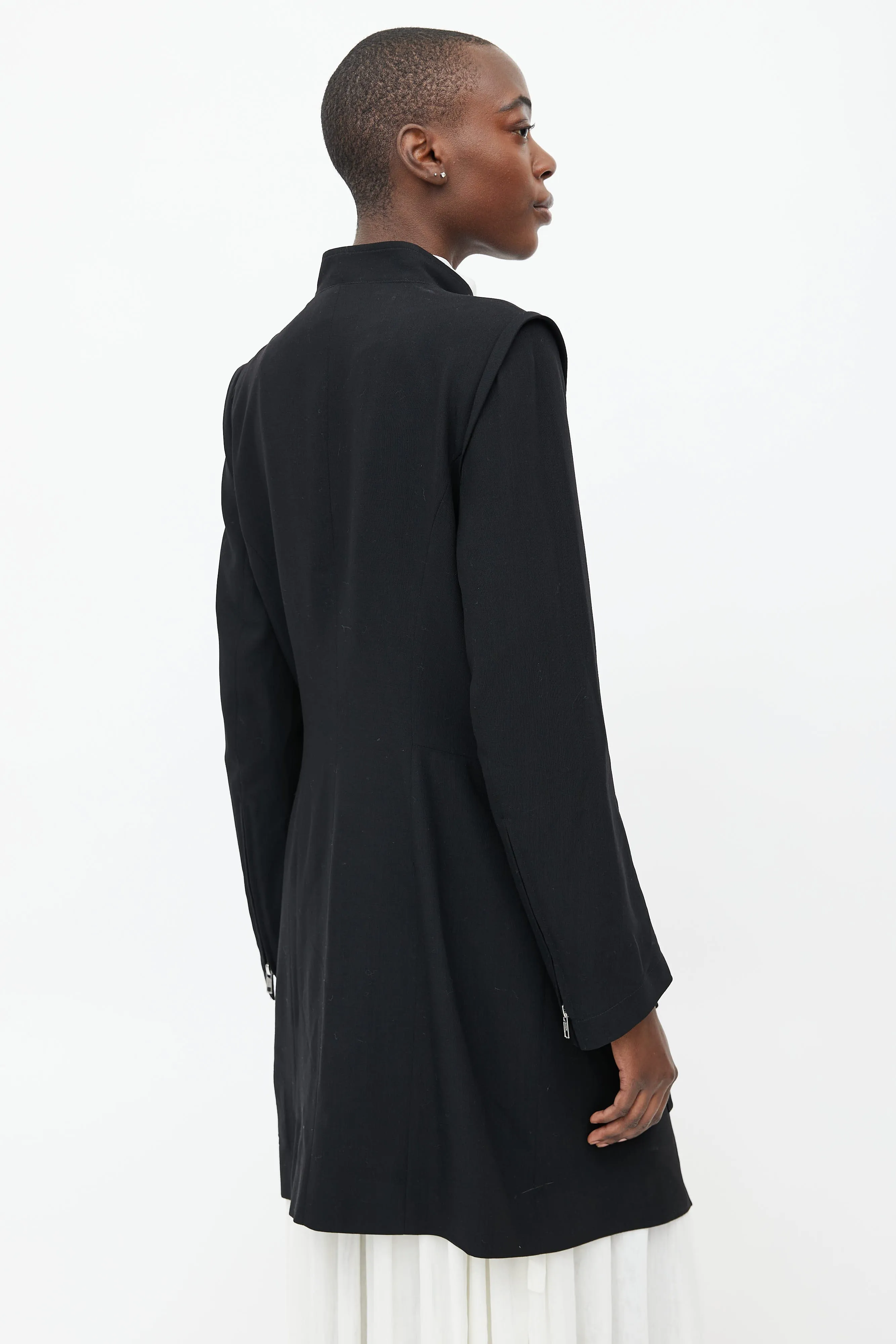 Black Wool Buckle Jacket