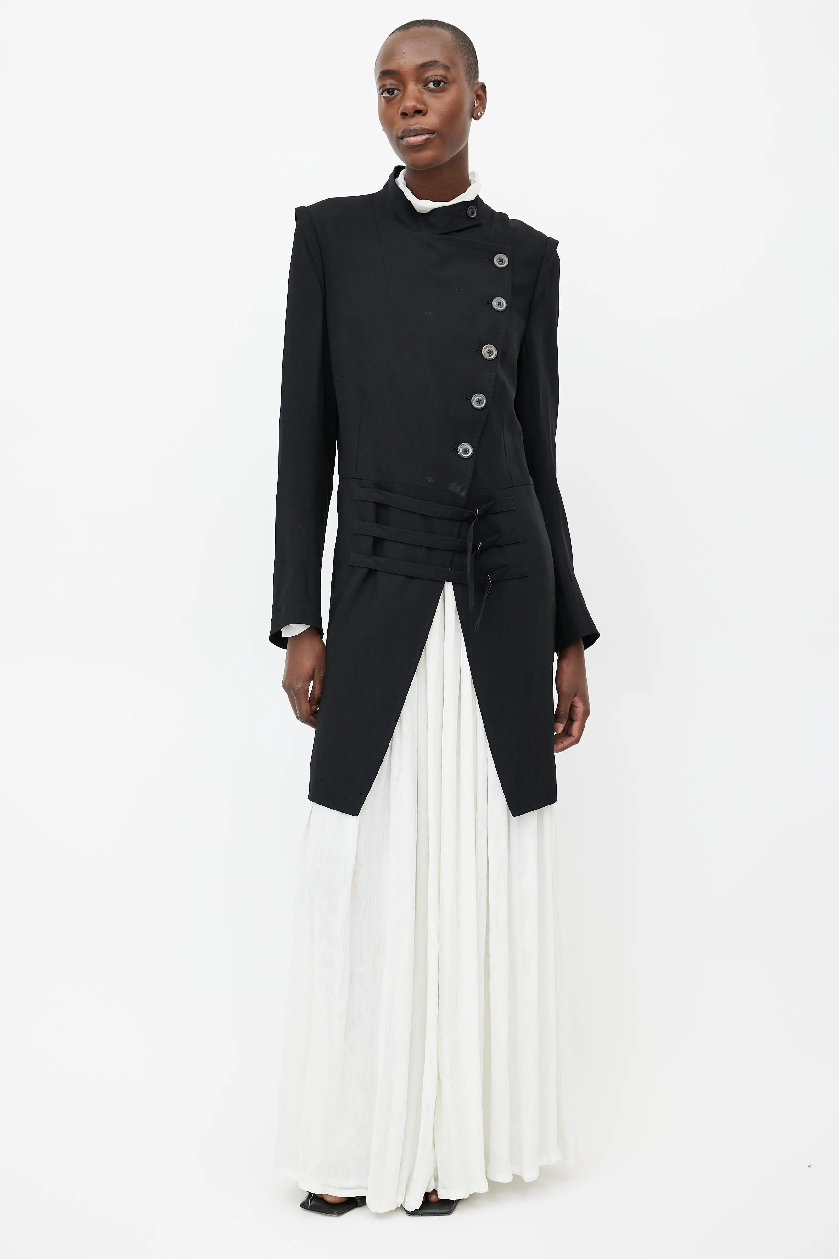 Black Wool Buckle Jacket
