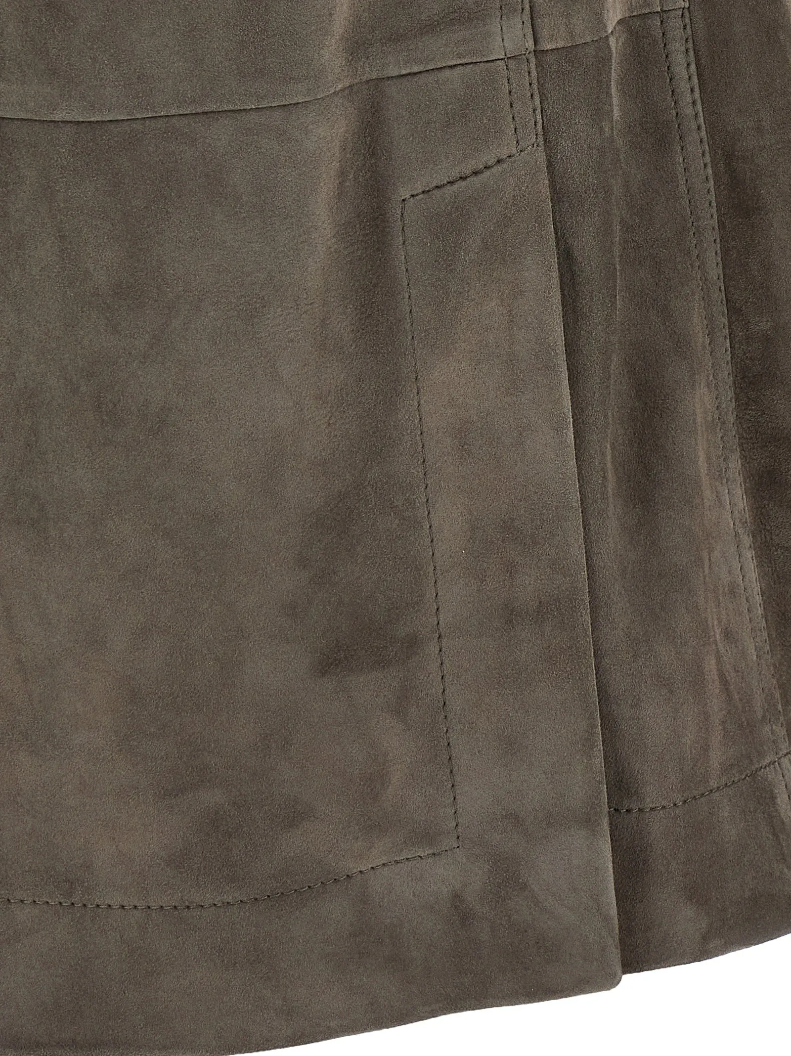 Couture Suede Vest Gilet Grigio