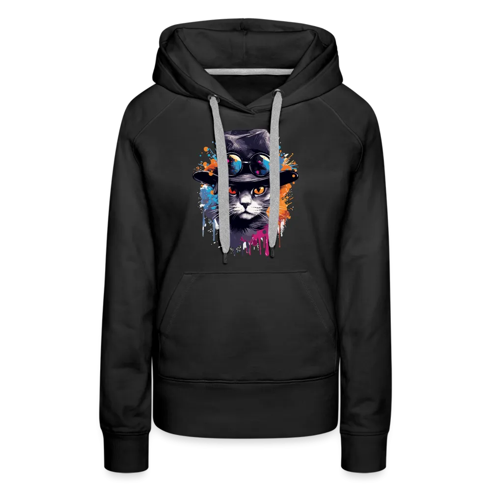 Damen Hoodie mit Katzenmotiv "Splash Cat"