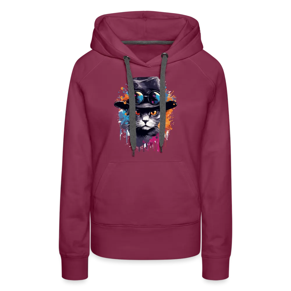 Damen Hoodie mit Katzenmotiv "Splash Cat"