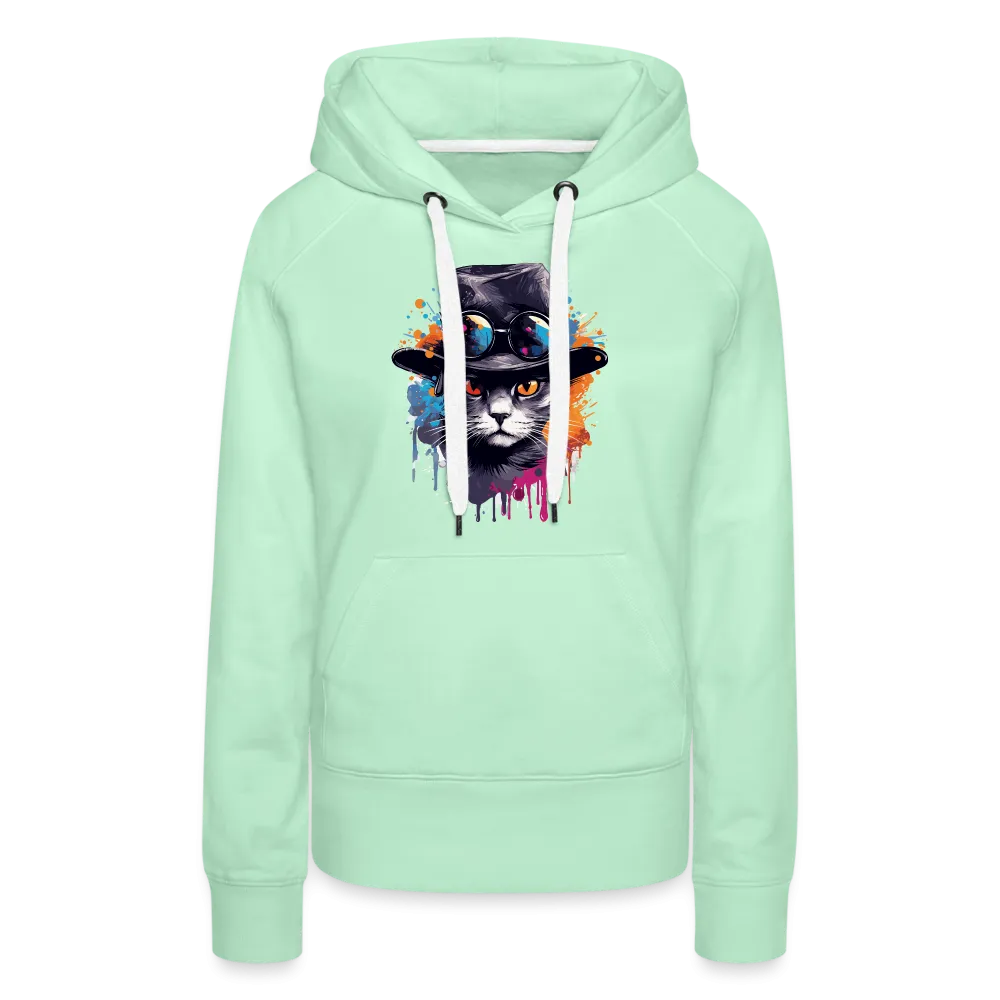 Damen Hoodie mit Katzenmotiv "Splash Cat"