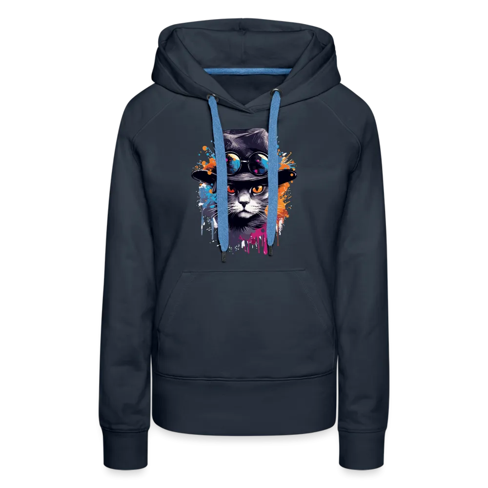 Damen Hoodie mit Katzenmotiv "Splash Cat"