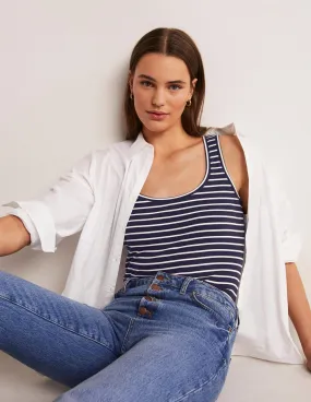 Essential Vest-Navy / Ivory Stripe
