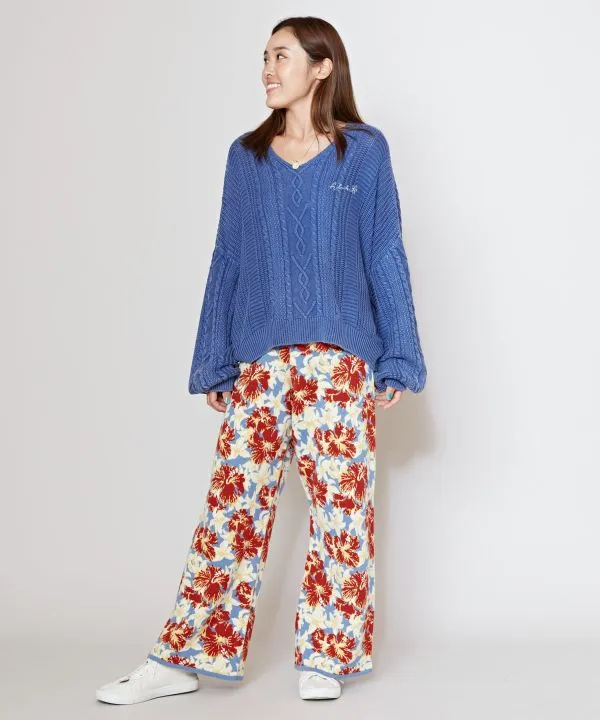 Floral Pattern Easy Pants