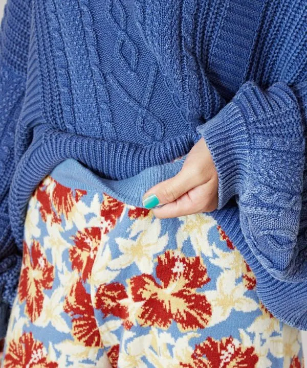 Floral Pattern Easy Pants