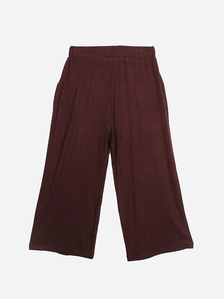 Girls Brown Regular Culottes Top Set 12793