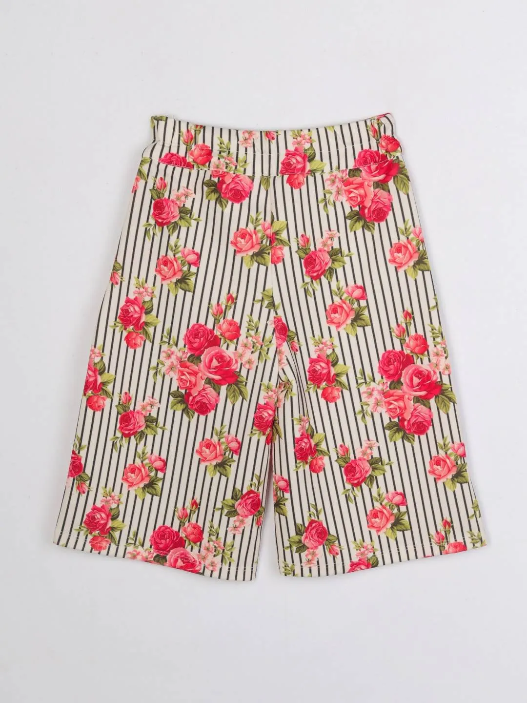 Girls Red Printed Cullotes 12951