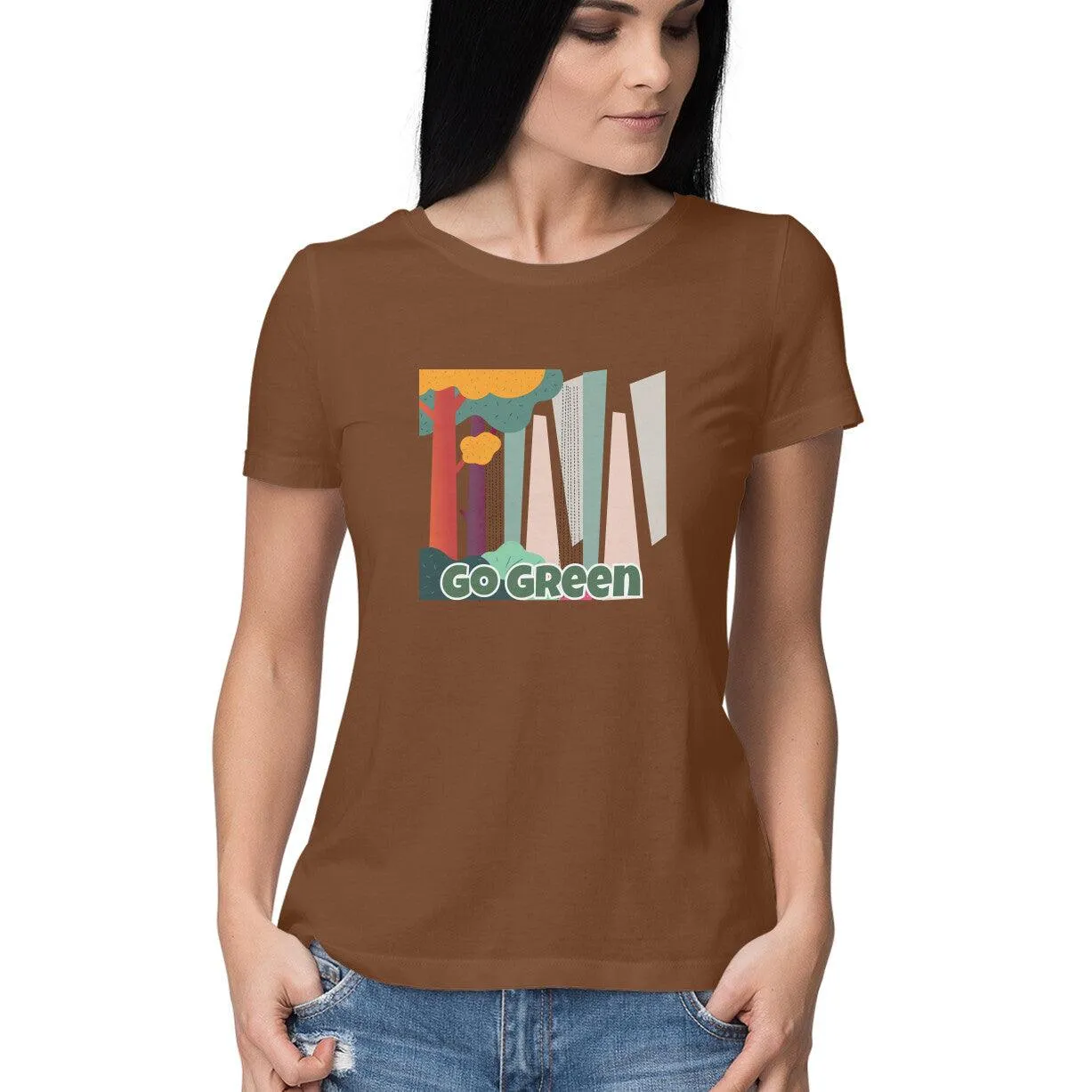 Green Lifestyle Quote T Shirt for Women D43