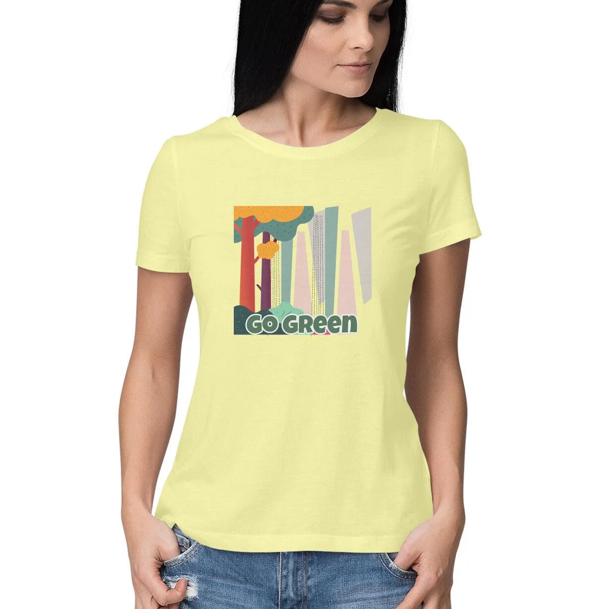 Green Lifestyle Quote T Shirt for Women D43