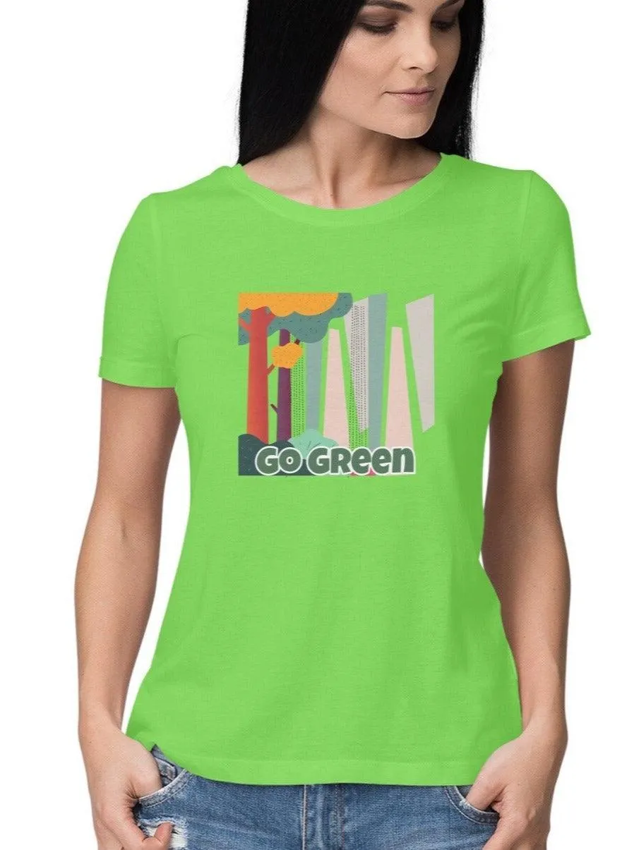 Green Lifestyle Quote T Shirt for Women D43