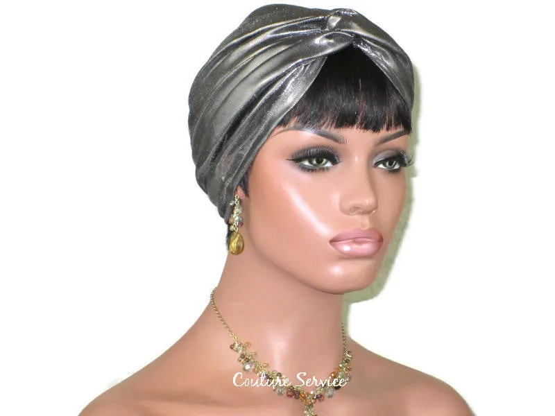 Handmade Steel Grey Twist Turban, Metallic