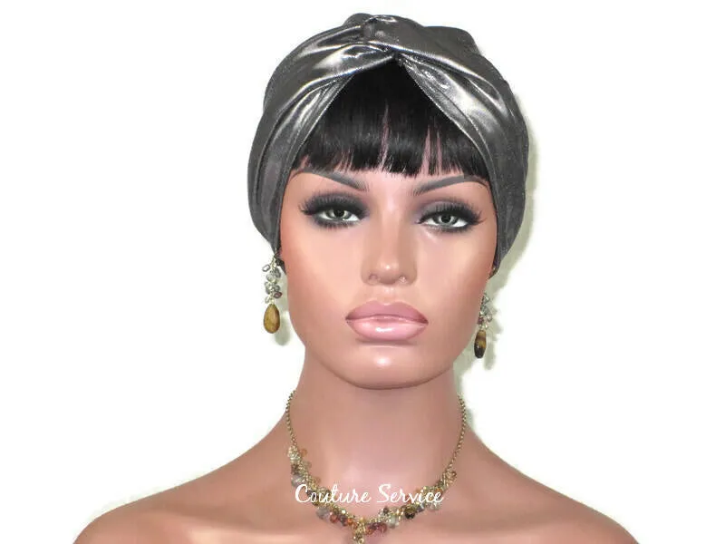 Handmade Steel Grey Twist Turban, Metallic