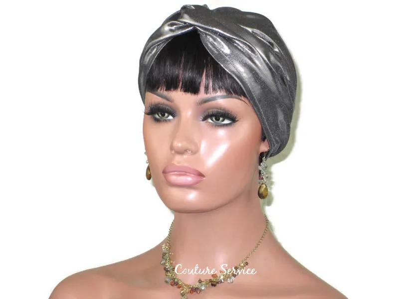 Handmade Steel Grey Twist Turban, Metallic