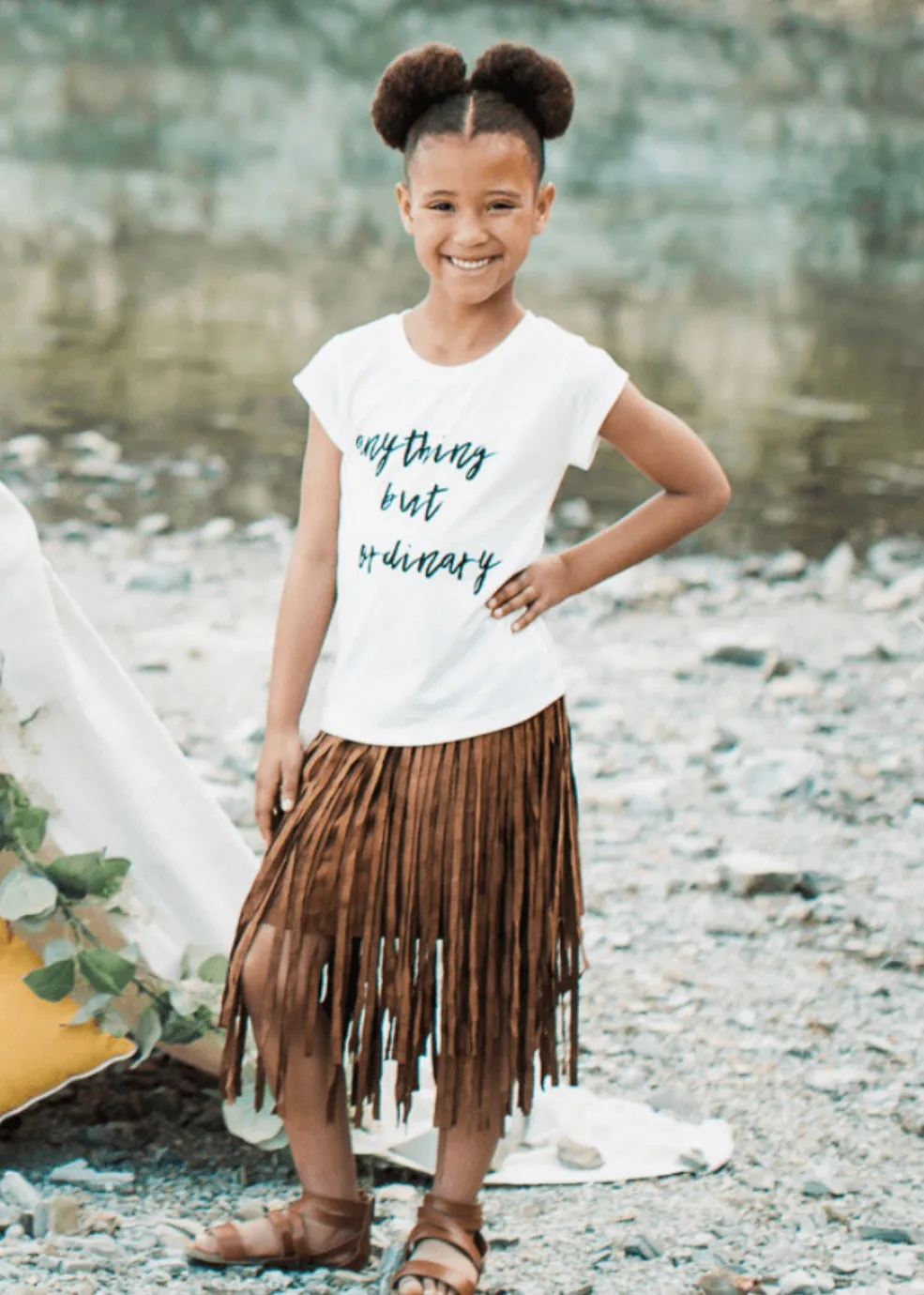 Jordyn Suede Fringe Skirt
