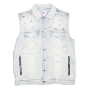 JUICY COUTURE Womens Denim Gilet Blue L