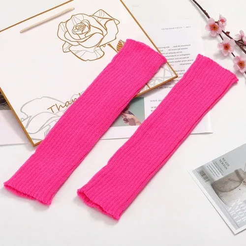Lady Knee High Leg Warmer Sock Women Slim Punk Cool Knit Long Winter