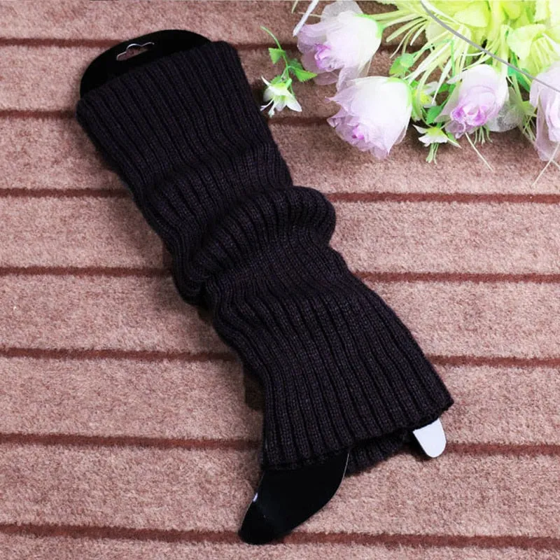 Lady Knee High Leg Warmer Sock Women Slim Punk Cool Knit Long Winter