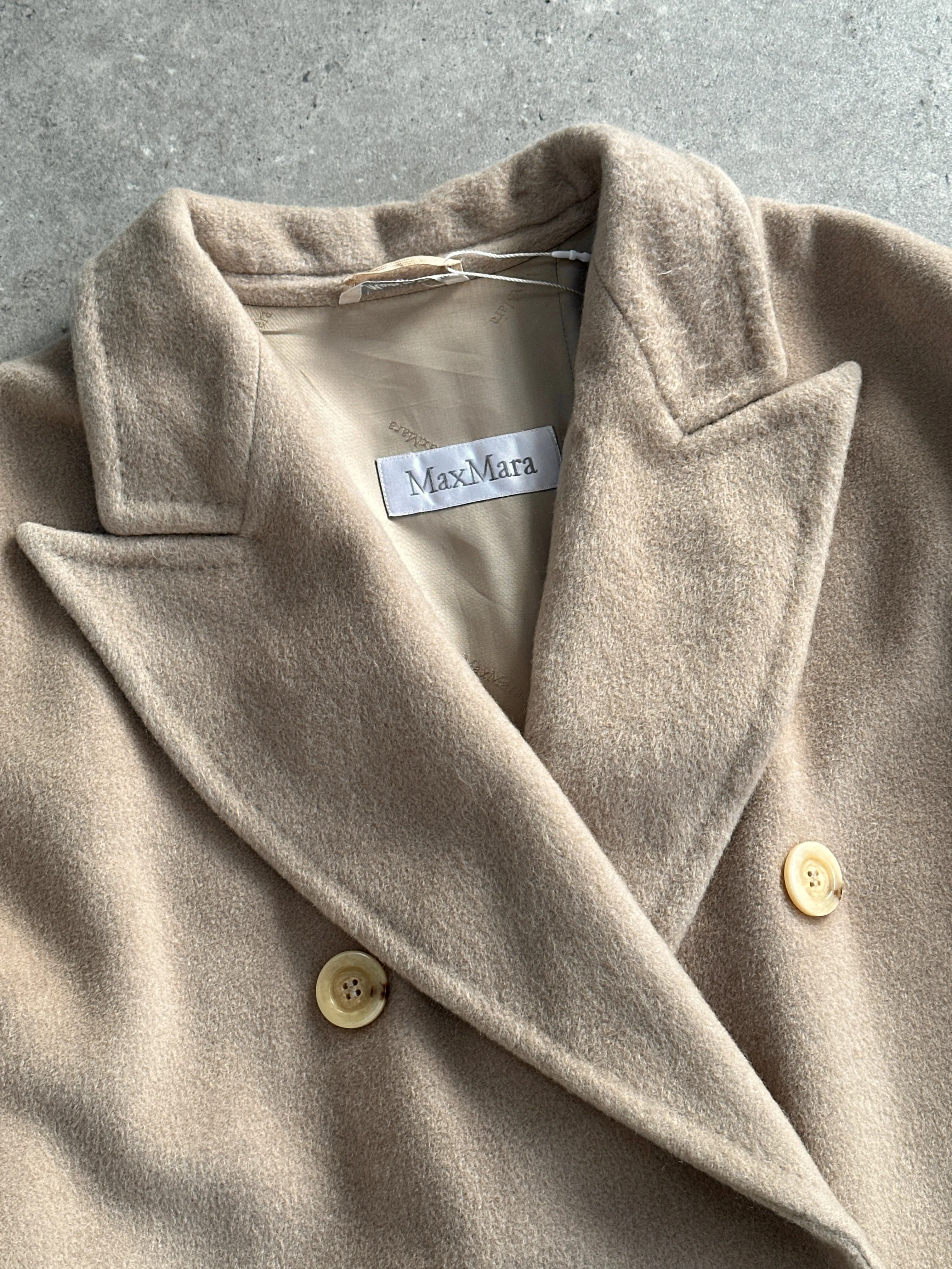 Max Mara Wool Cashmere Double Breasted Floor Length Coat - XL