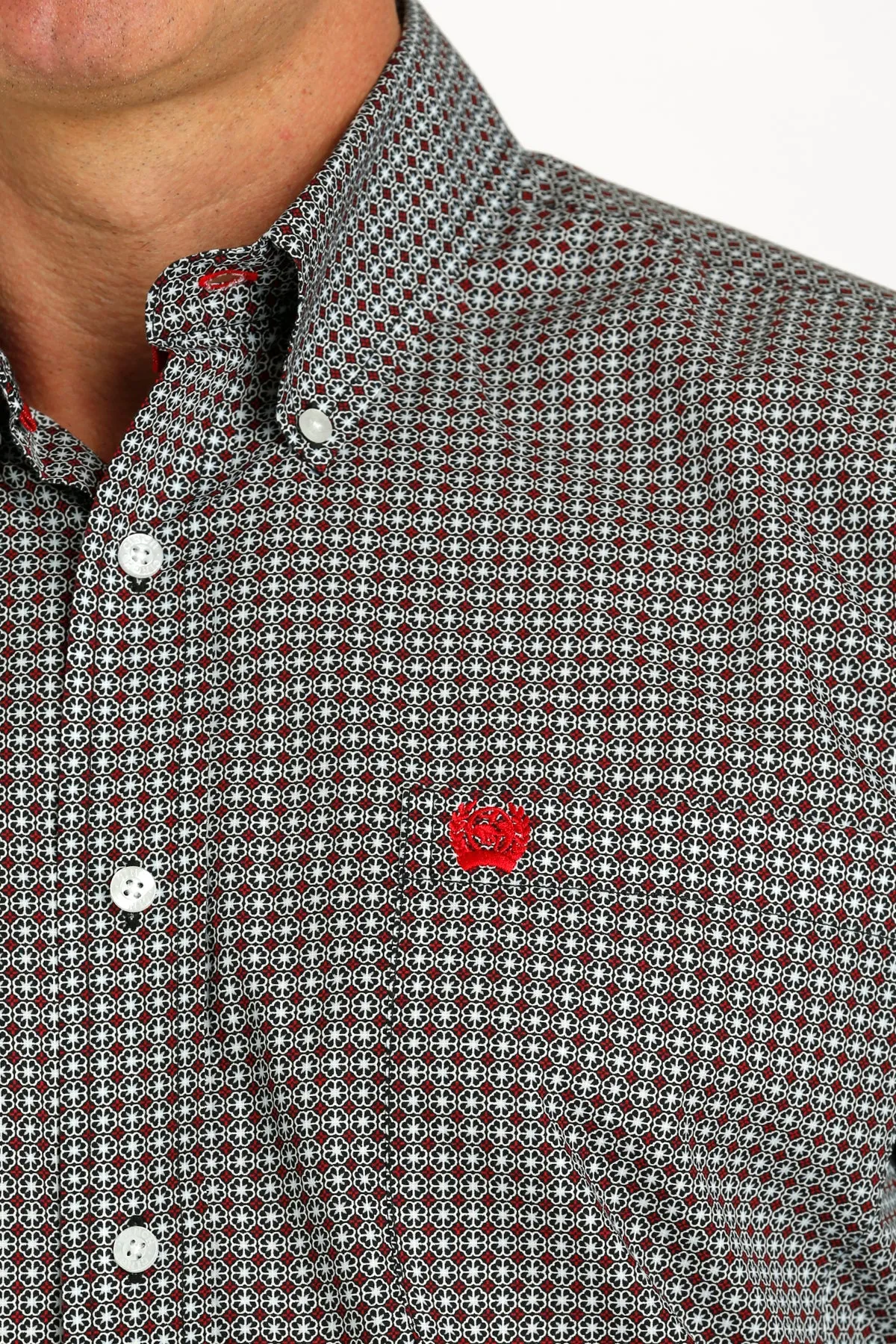 Men's Cinch Black Print Long Sleeve Shirt - MTW1105772
