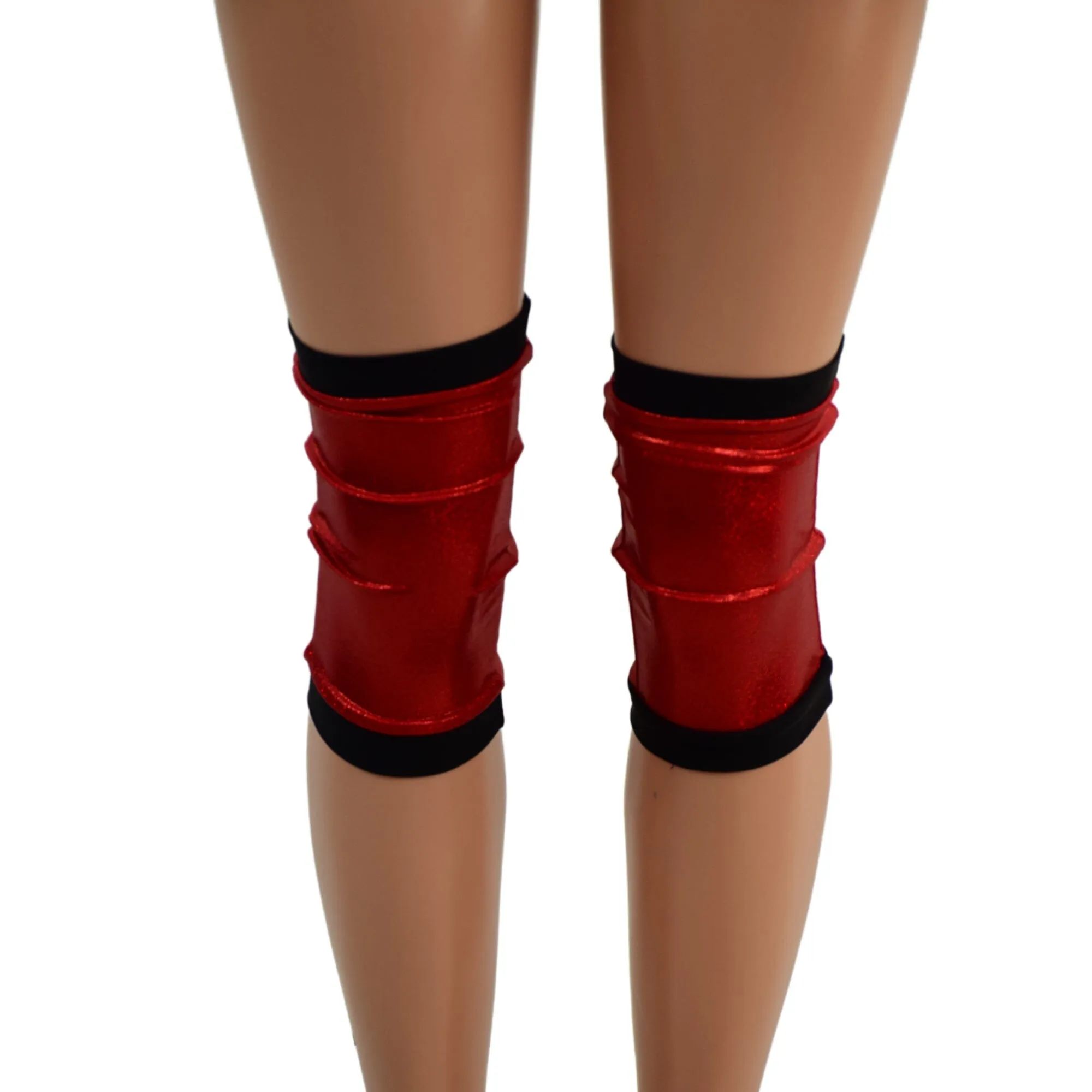 Mens or Womens Red and Black Wrestling Knee Pad Covers