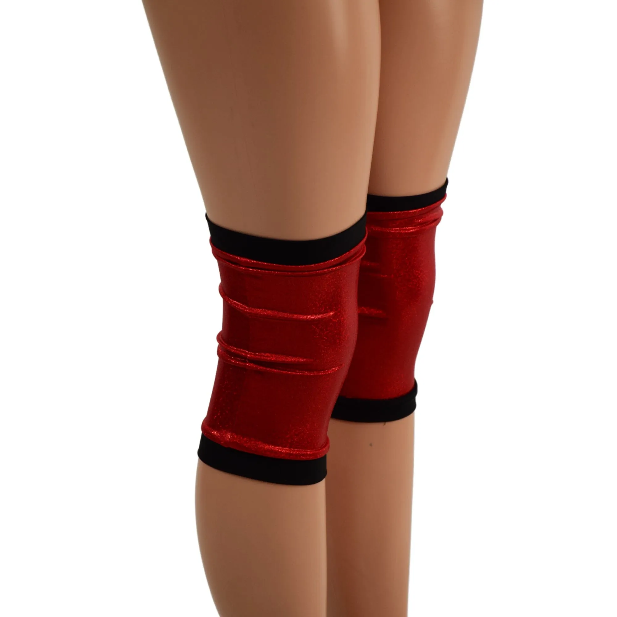 Mens or Womens Red and Black Wrestling Knee Pad Covers