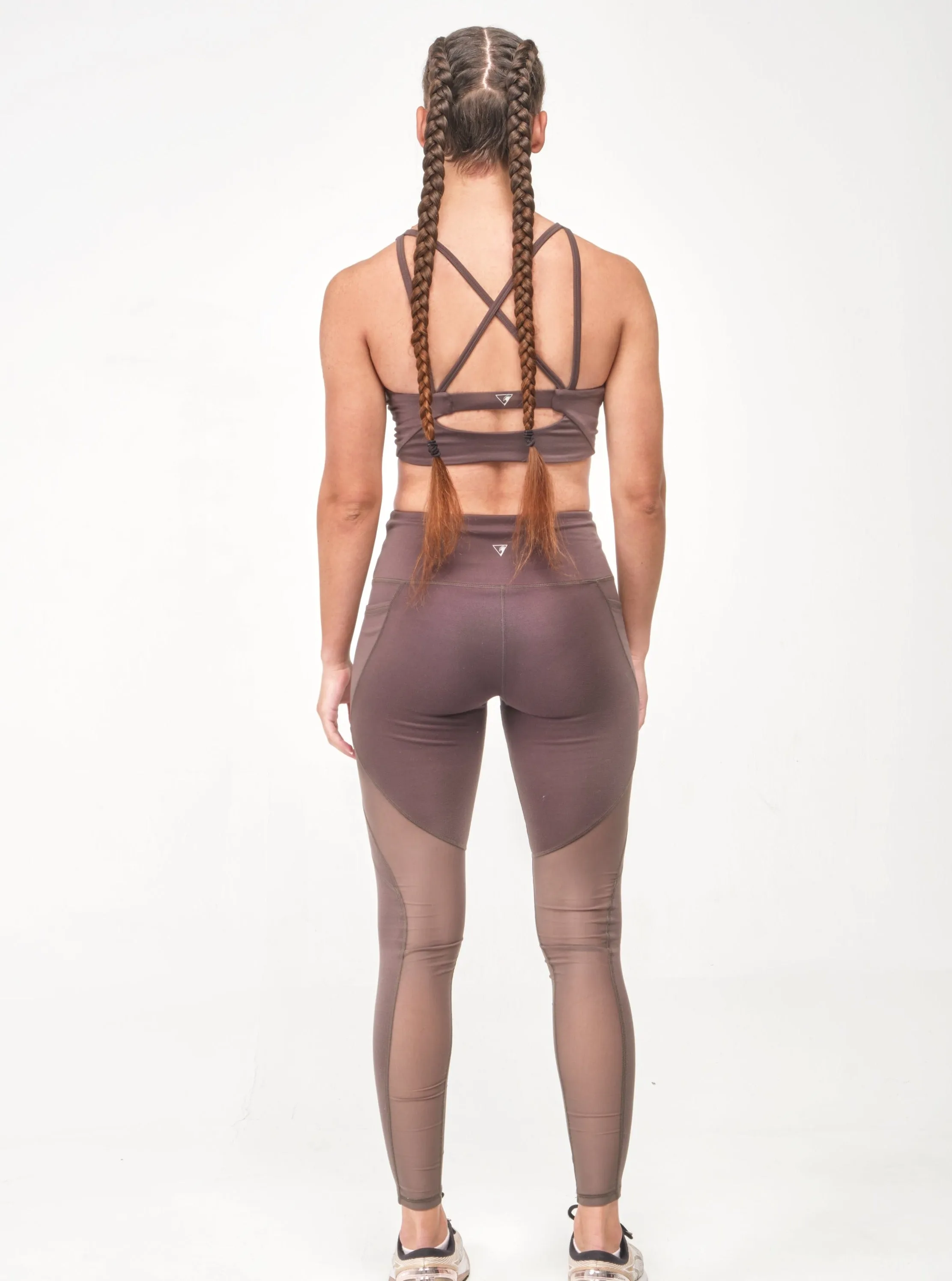 Mesh Sports Bra Top - Dark Olive Green