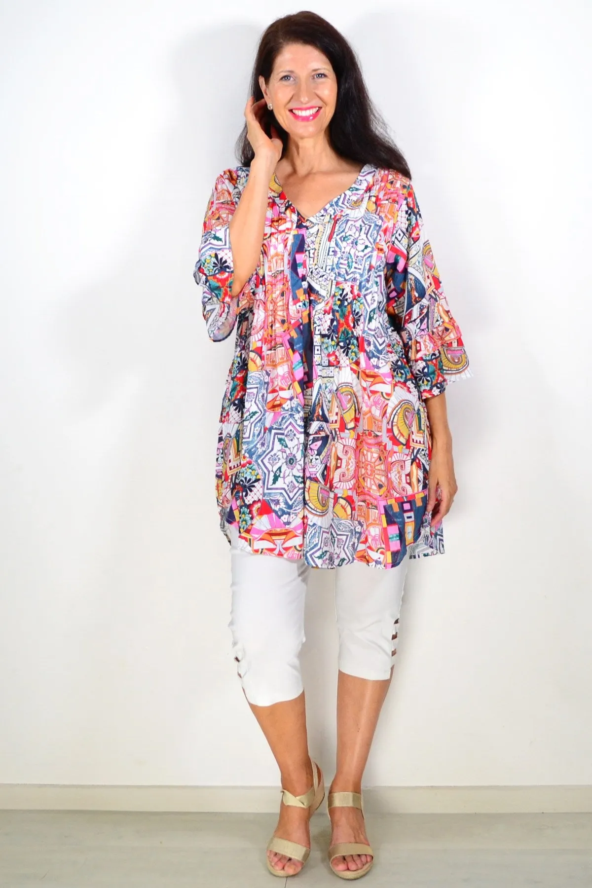Multicolour Ladies Tunic Top