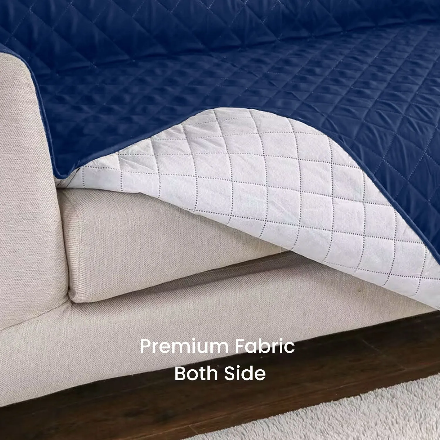 Non-Slip Quilted Pet Sofa Cover for 2 Seat (Blue) Floofi