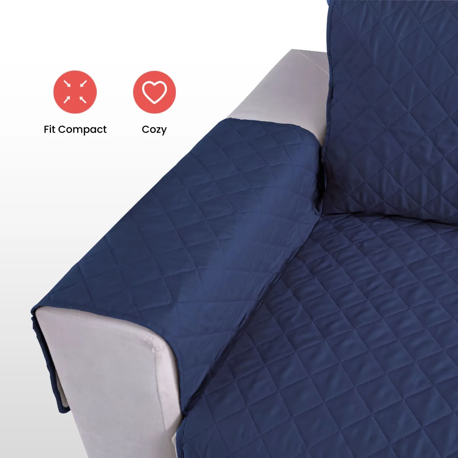 Non-Slip Quilted Pet Sofa Cover for 2 Seat (Blue) Floofi
