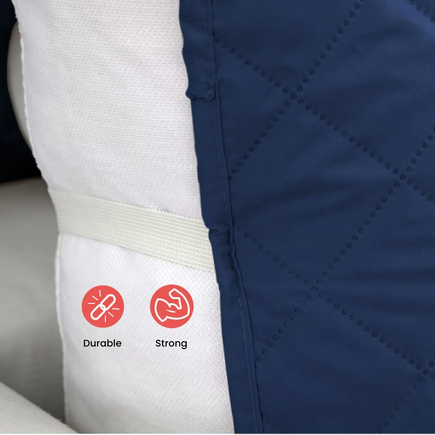 Non-Slip Quilted Pet Sofa Cover for 2 Seat (Blue) Floofi