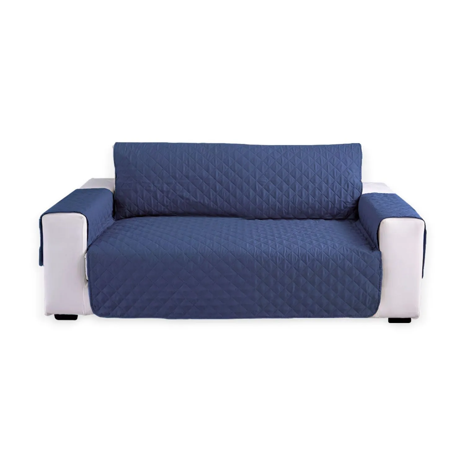 Non-Slip Quilted Pet Sofa Cover for 2 Seat (Blue) Floofi