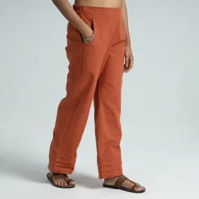 Orange - Plain Handloom Jhiri Cotton Elasticated Palazzo 16