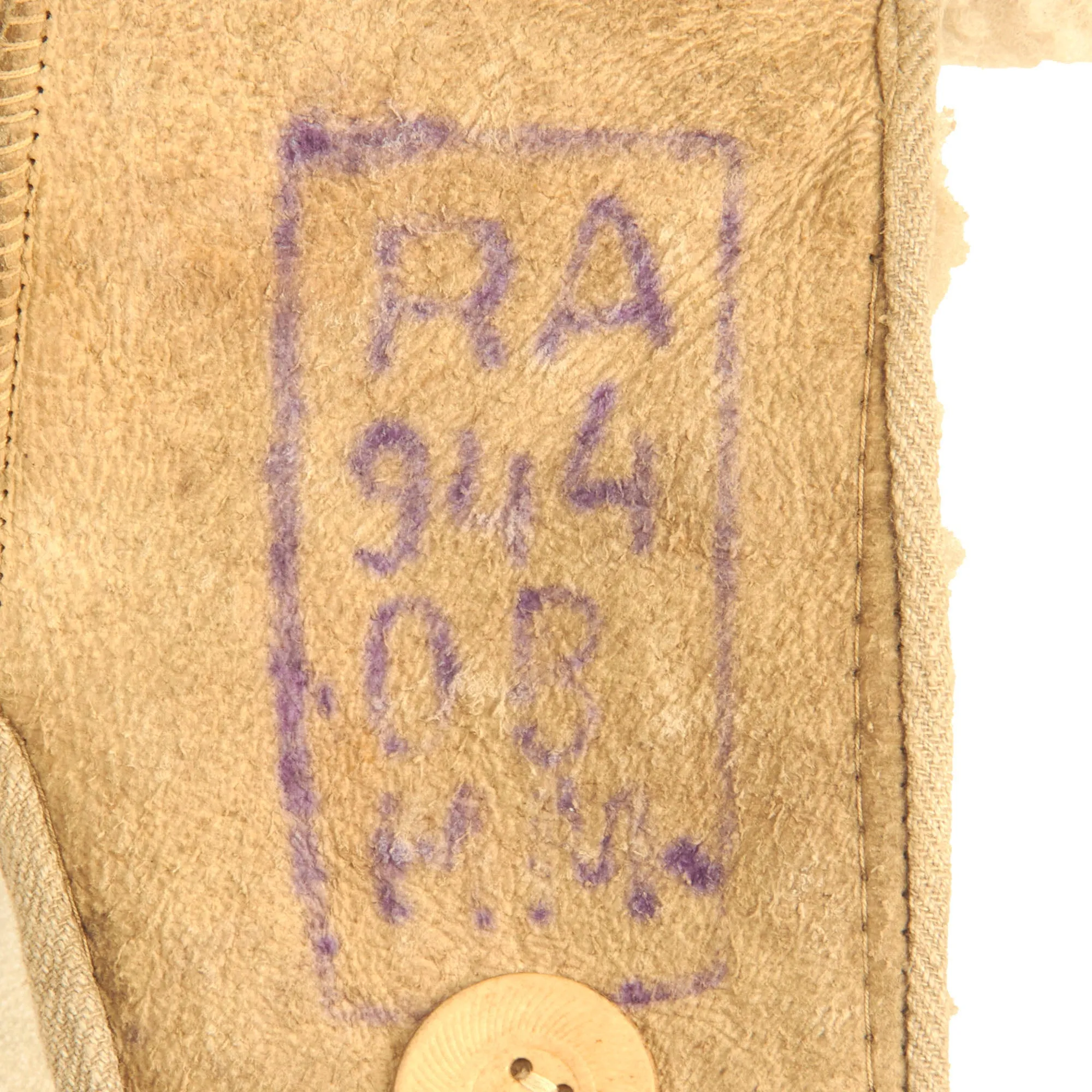 Original German WWII Luftwaffe Fur-Lined Sheepskin Leather & Canvas Winter Parka with Field-made Winter Cap