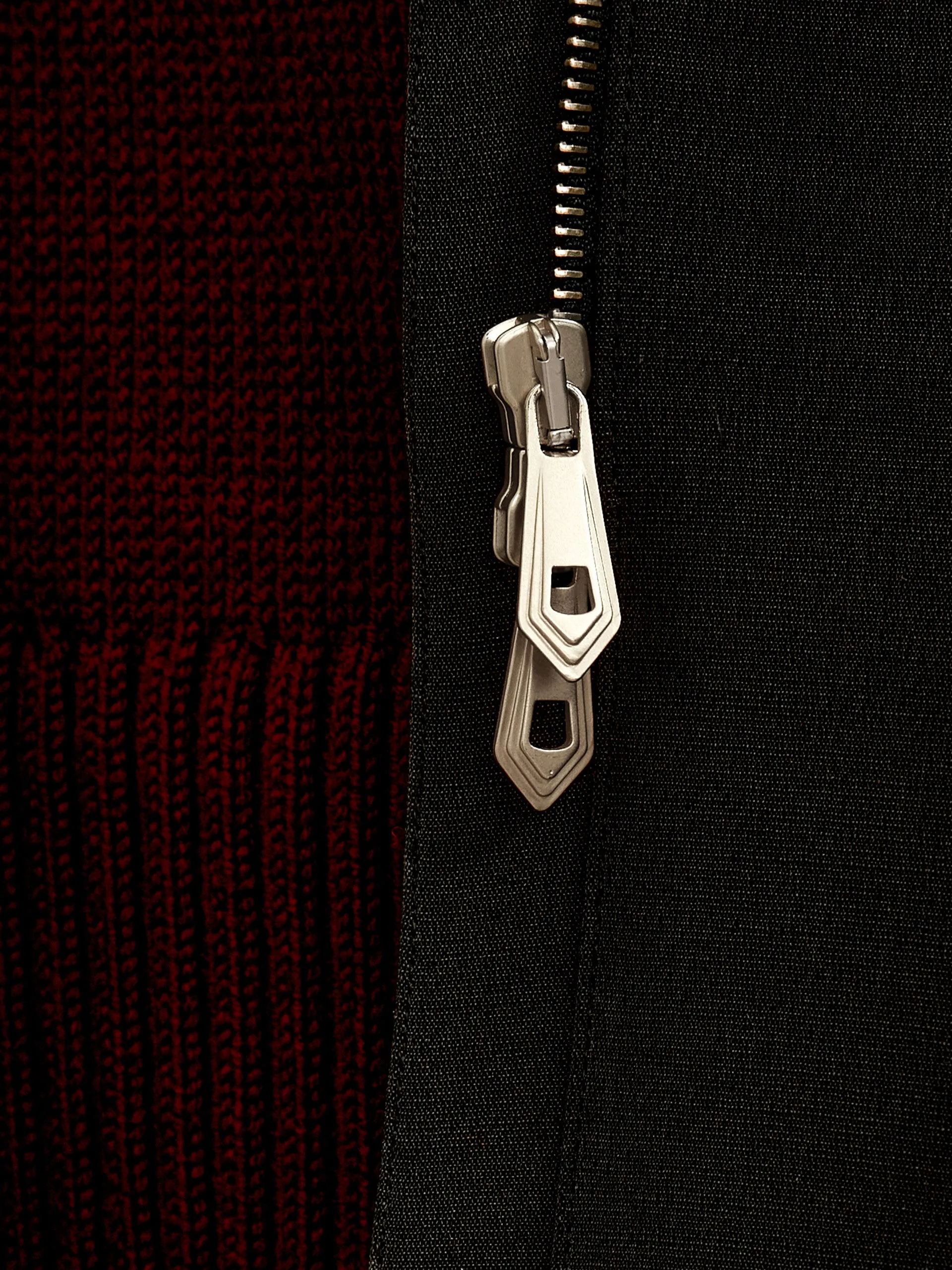 Oversized parka in wool and silk double fabric