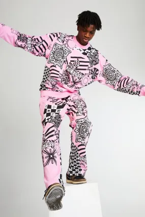 Pink Collage Print Joggers