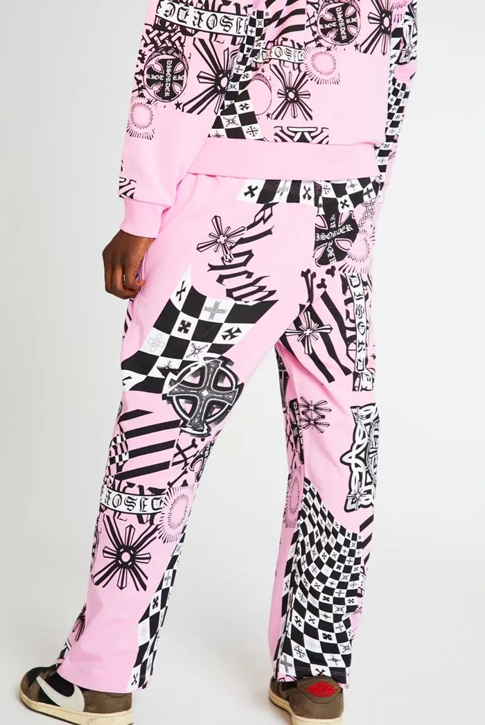 Pink Collage Print Joggers