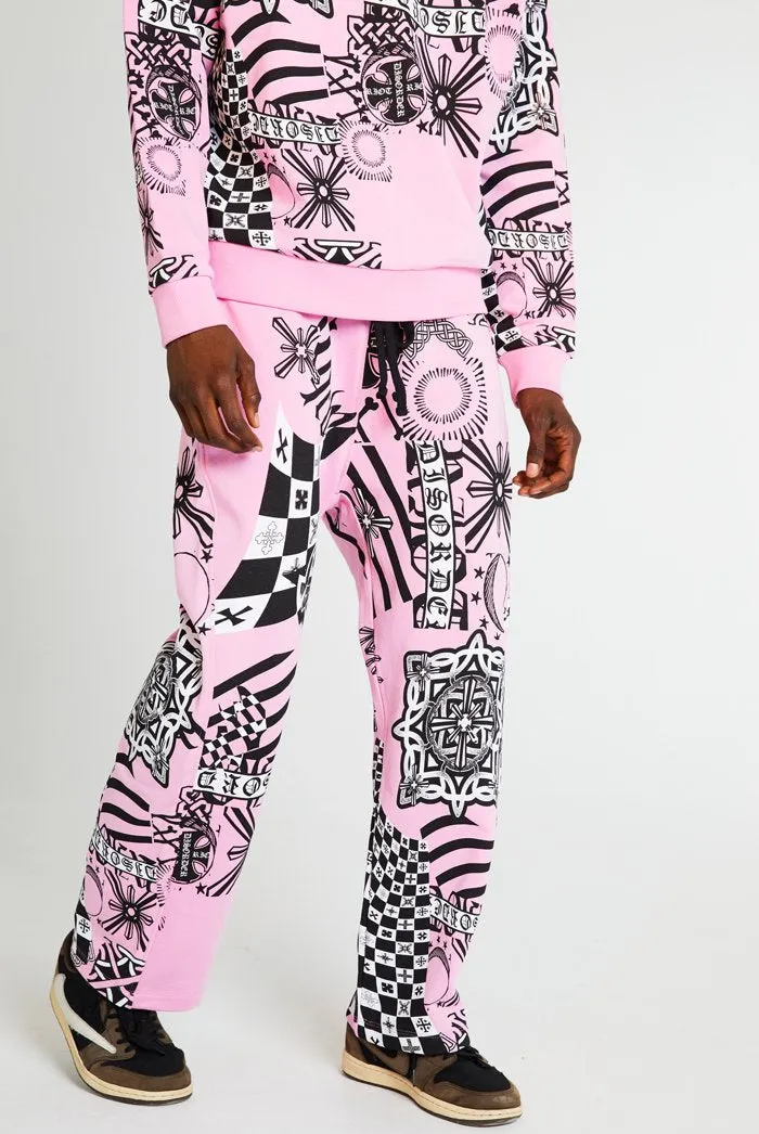 Pink Collage Print Joggers