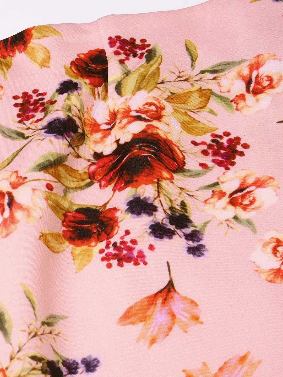 Pink Floral Pencil Skirt