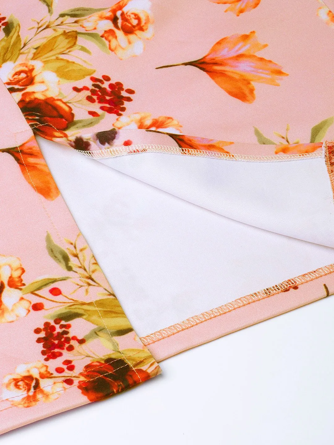 Pink Floral Pencil Skirt
