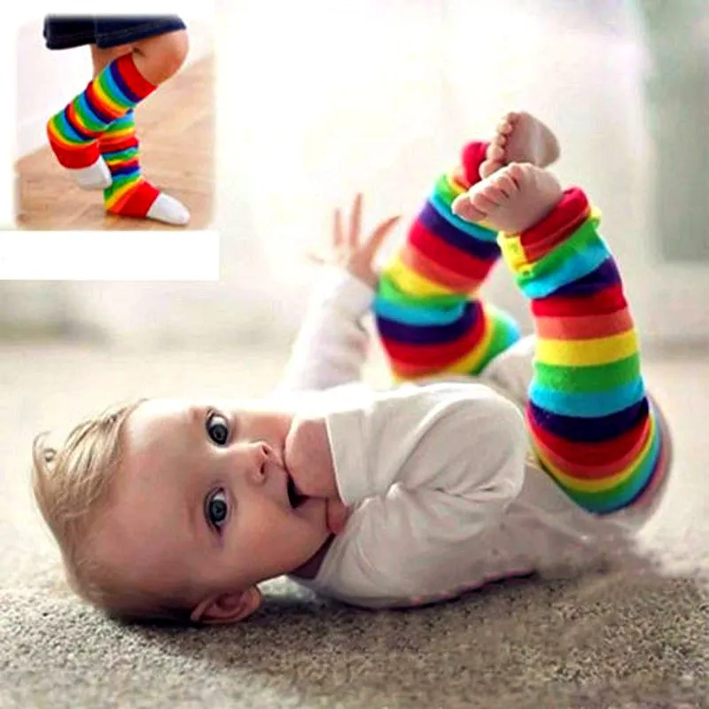 Rainbow Striped Leg Warmers, Baby / Toddler Leg Warmers