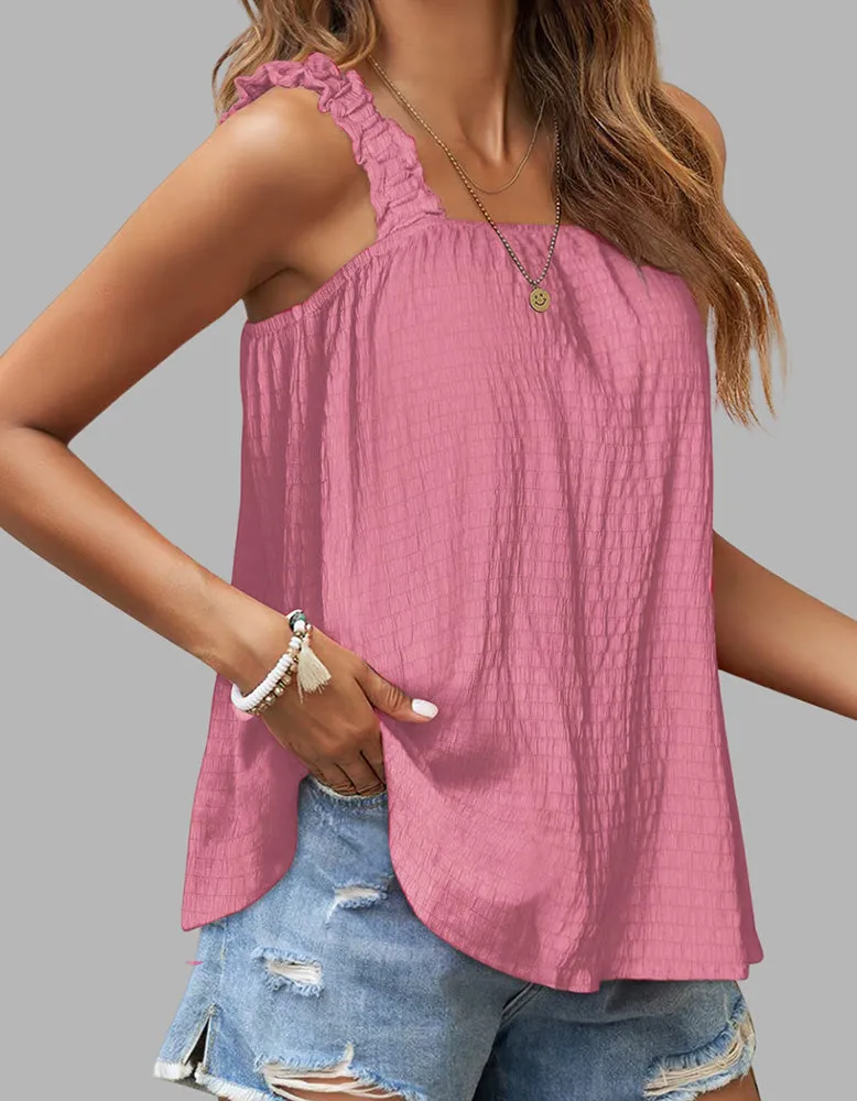 Rib Plain Backless Strap Camisole