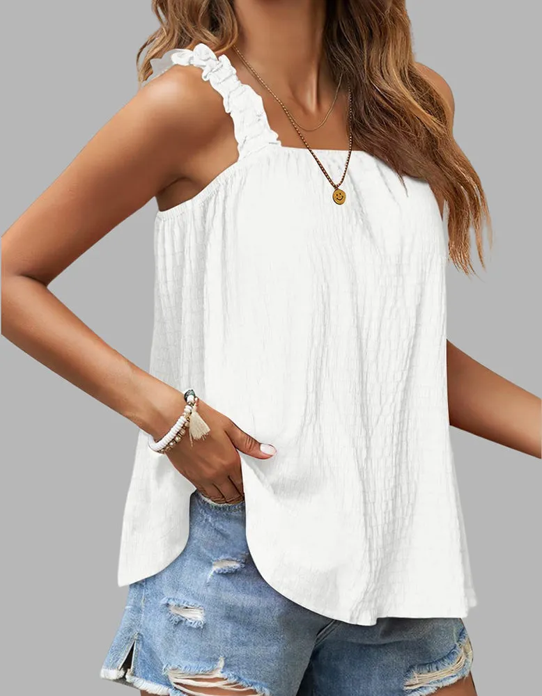 Rib Plain Backless Strap Camisole