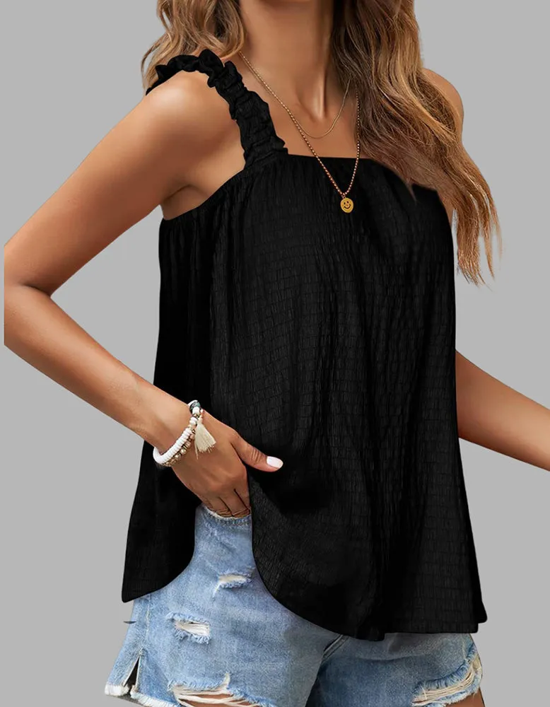 Rib Plain Backless Strap Camisole