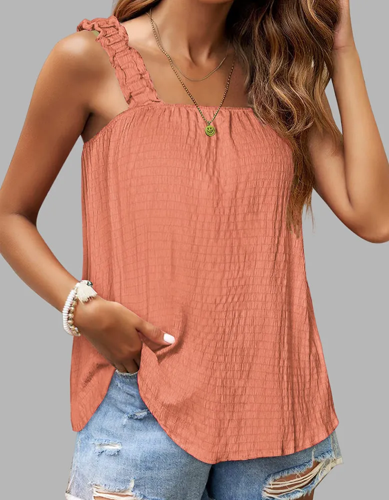 Rib Plain Backless Strap Camisole